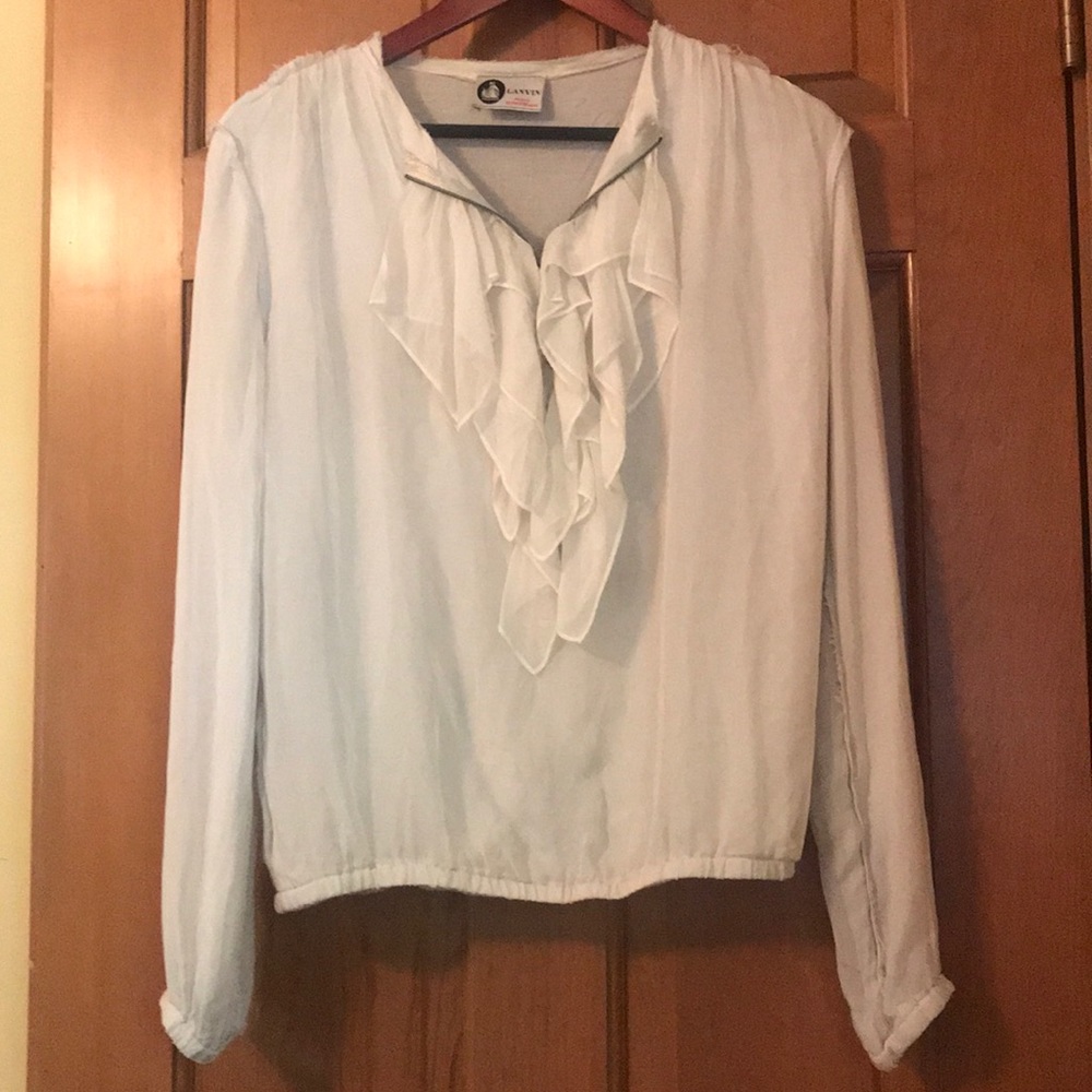 Lanvin Silk Ruffle Blouse ✨ Sz S